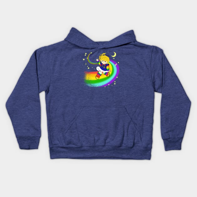 Retro Rainbow Brite Kids Hoodie by Ambro's Store